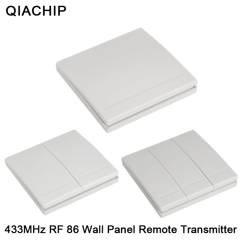 

QIACHIP 86 Wall Panel Switch 1CH 2CH 3CH Free Sticky Wall Panel Remote Control Sticky Any Where Transmitter 1 2 3 Button Receive