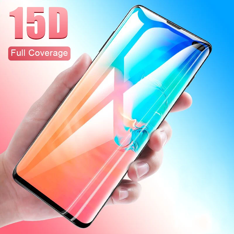 

15D Curved Protective Glass On The For Samsung Galaxy S8 S9 S10 Plus S10e Tempered Glass Cover Note 8 9 Screen Protector Film