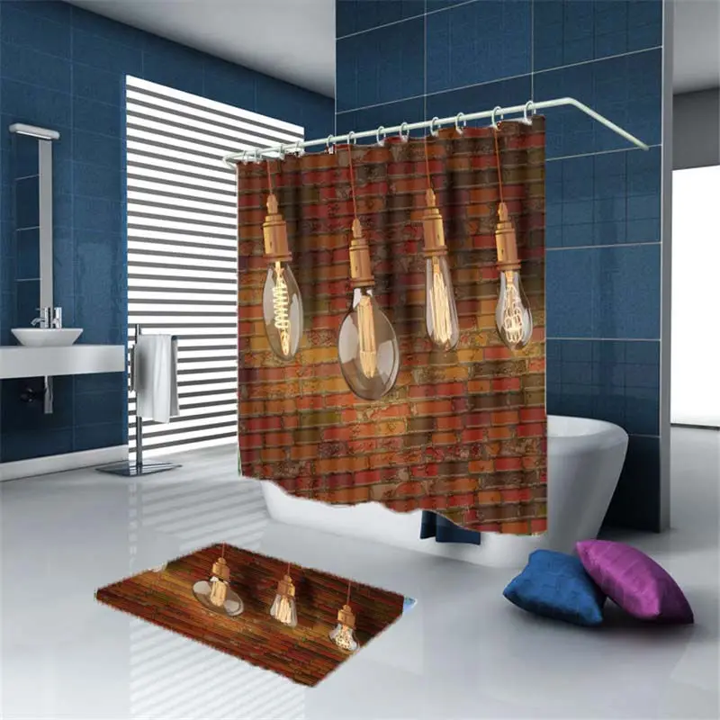 Деревянные водонепроницаемые занавески для ванной комнаты, креативные полиэфирные занавески для ванной, занавески для ванной, Прямая поставка AP19