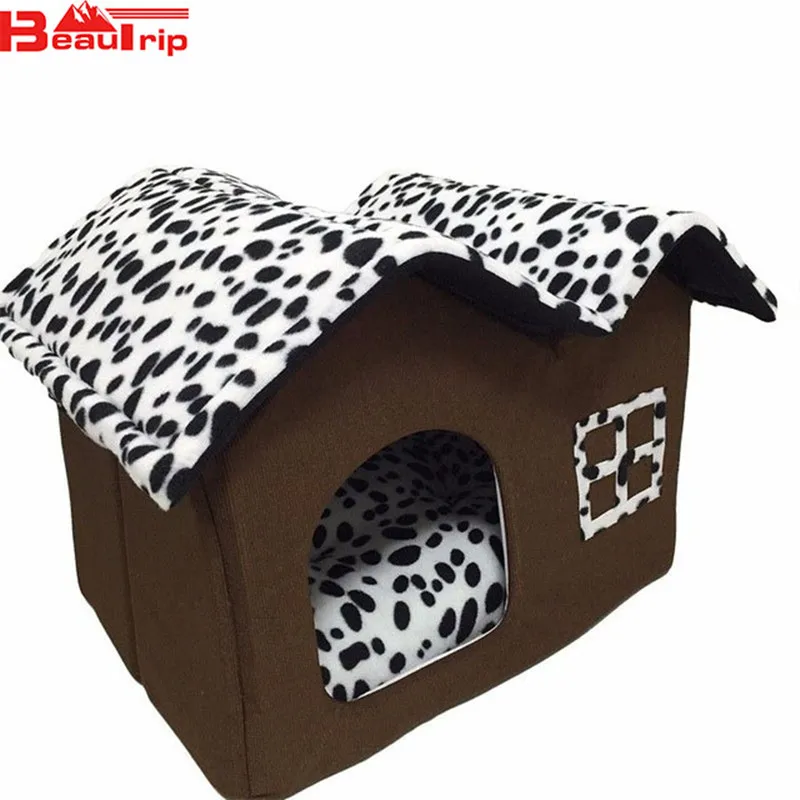 Luxury Folding Dog Pet Cat Kennel House Pets with Double Roof Dairy Cow