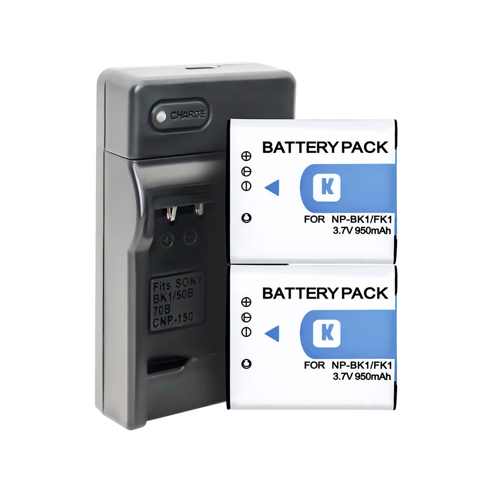 Аккумулятор для фотоаппарата 2 шт. USB зарядное устройство Sony NP BK1 S780 S950 S980 W180 W190
