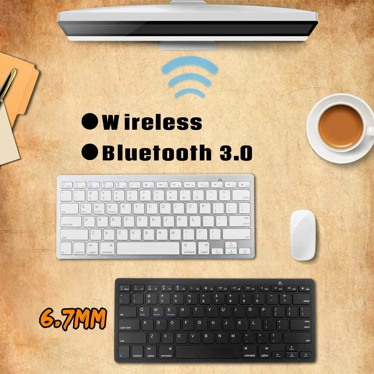 

Slim Mini Bluetooth Wireless Keyboard For Android Tablet iPad for iPhone Smart Phone for iOS Windows Portable Ergonomic Keyboard