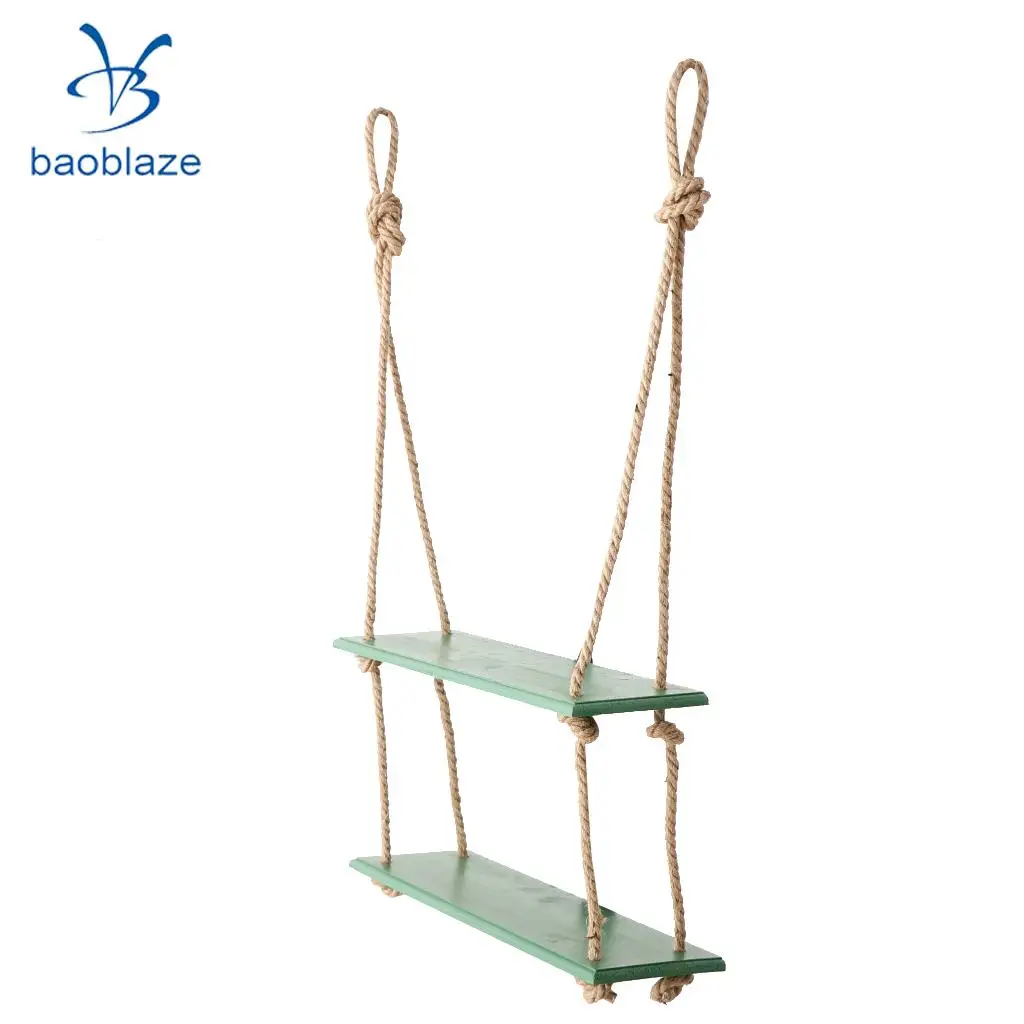 2 Layer Wall Hanging Wooden Shelves Floating Wall Shelf Home Decor