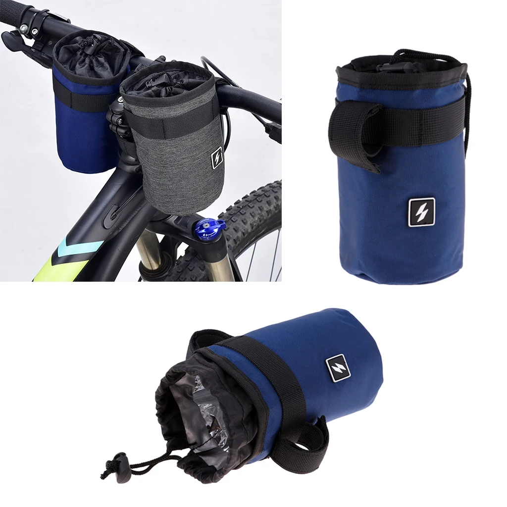 2-Counted Bike Front Handlebar Bottle Pouch/Sleeve with Carrying Handle & Adjustable Strap for Flask Bottles, Kettles