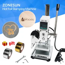 ZONESUN 110V / 220V Manual Adjustable Temperature Plat Hot Foil Leather Printer Embossing Pressing Logo Machine