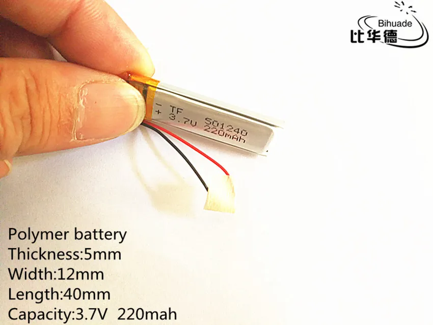 50pcs 3.7V 220mAh 501240 Lithium Polymer LiPo Rechargeable Battery For Mp3 MP4 GPS PSP | Электроника