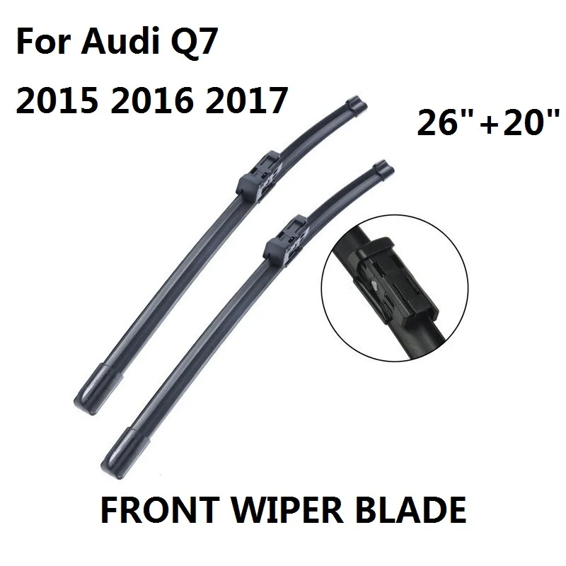 Front Wiper Blade For Audi Q7 2015 2016 2017 Windscreen Natural Rubber