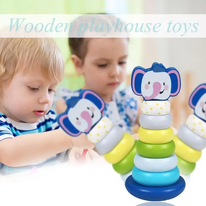 Радуга Укладки Башня деревянные блоки малыш забавная игра баланс обучающая игрушка