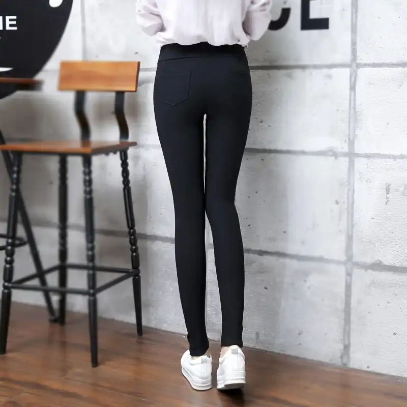 skinny girl wearing leggings