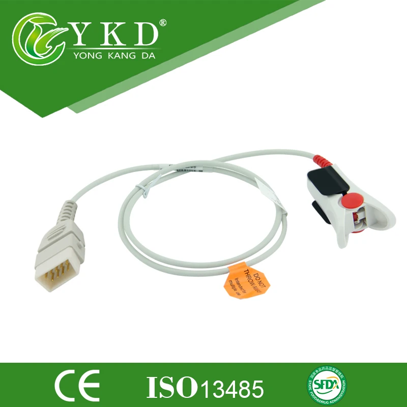 

Compatible BCI 3401 Adult Finger Clip 9 Pin OD 4.0mm Reusable SpO2 Sensor