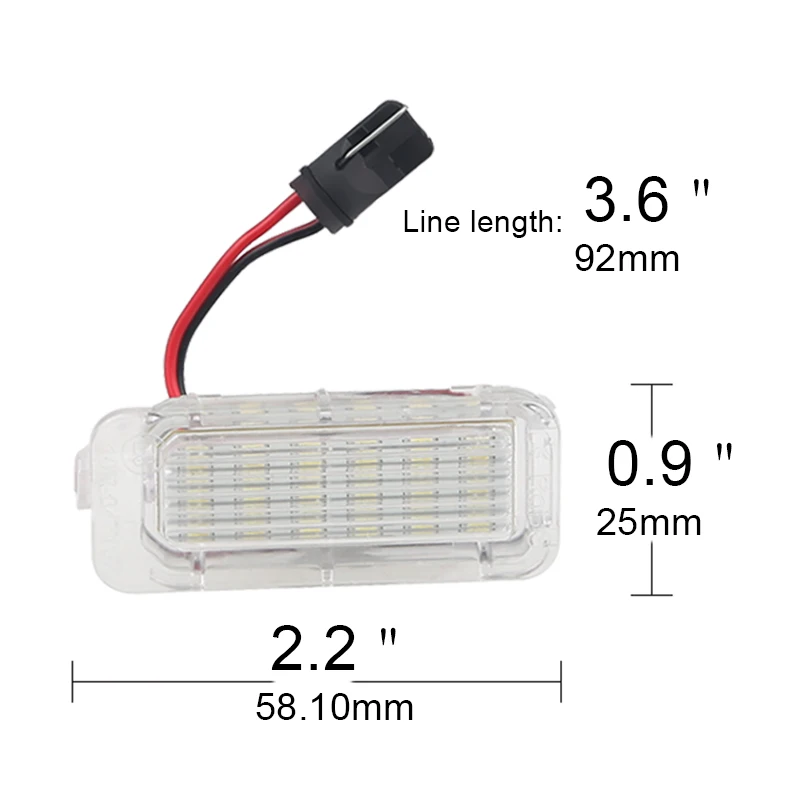 2 шт. ошибок 18LED Подсветка регистрационного номера 12V Canbus белый свет для Ford Focus Fiesta Mondeo MK4 Kuga Galaxy S-max C-max Mk2 DA3