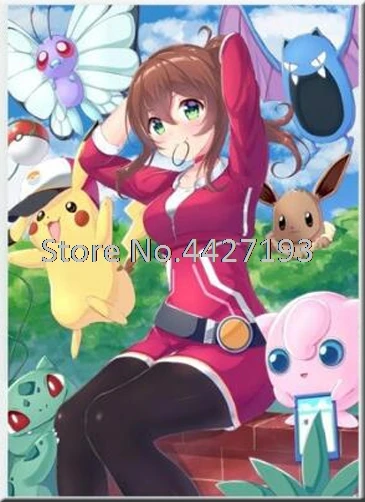 

Full Resin Rhinestone Cross Stitch Diamond Mosaic 5D DIY Diamond Painting Cartoon Girl Embroidery Pikachu Gift