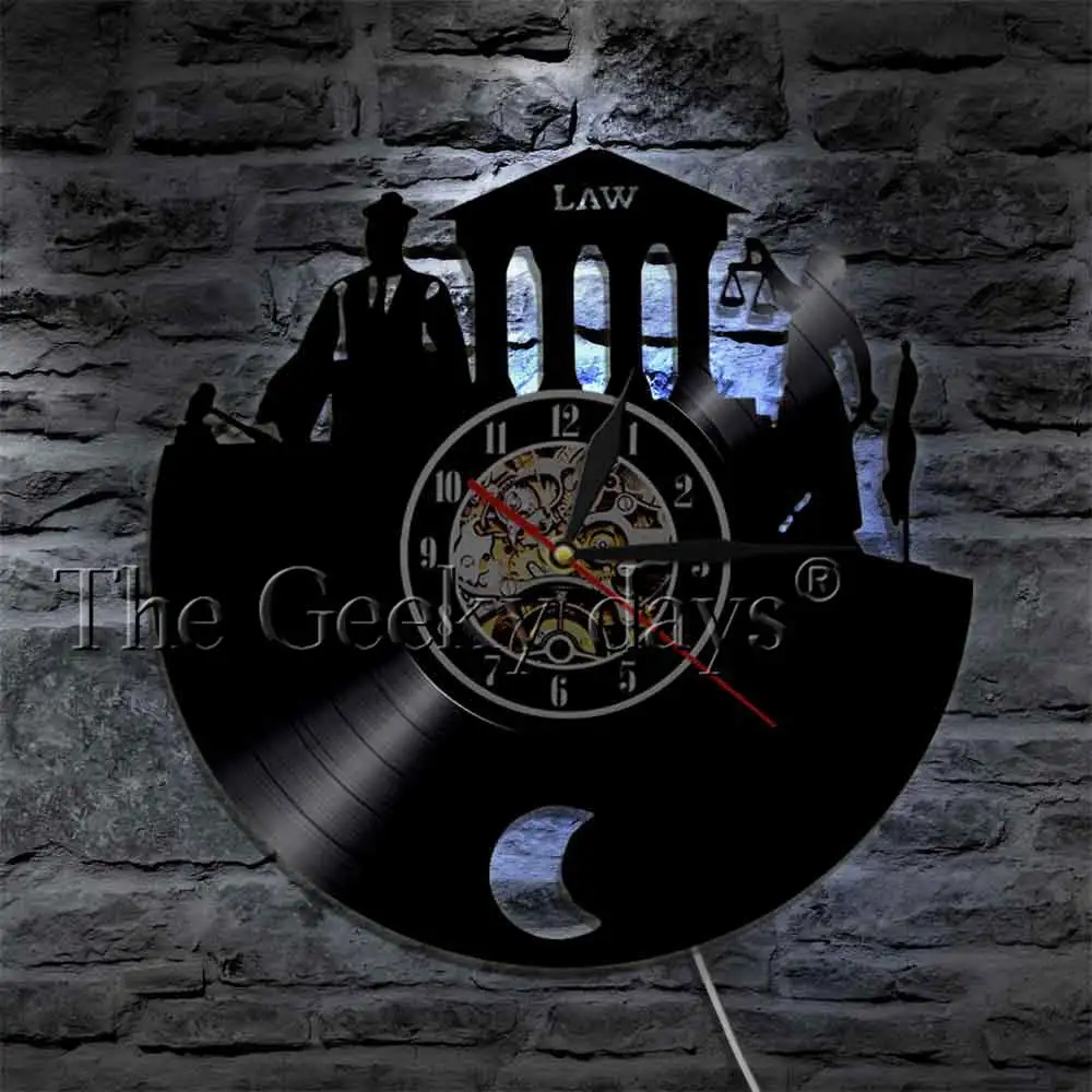 Адвокат правда Wall Art юристы офиса судья суд декор настенные часы закон женщина