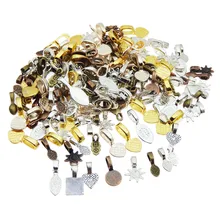 100 шт смешанные цвета стиль DIY Овальные Ювелирные изделия Эрудит клей на дужки для серег для установки стекла кабошон плитки Подвески