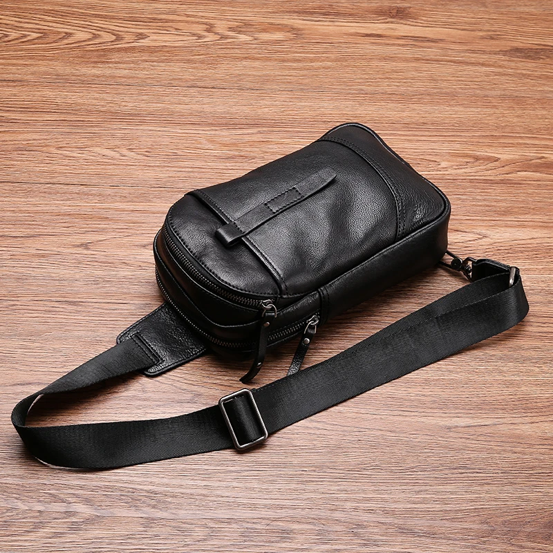 AETOO Chest bag men's leather Korean version of the Hot soft leather single shoulder oblique head bag leather leisure men's bags