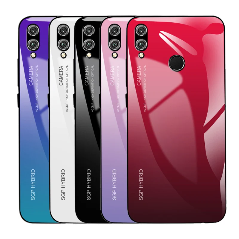 

Luxury Gradient Colorful Tempered Glass Phone Case For Huawei Honor 8X Honor8x X8 8 X 8 Max Pro Honor8 X Cover Case Shell Cases