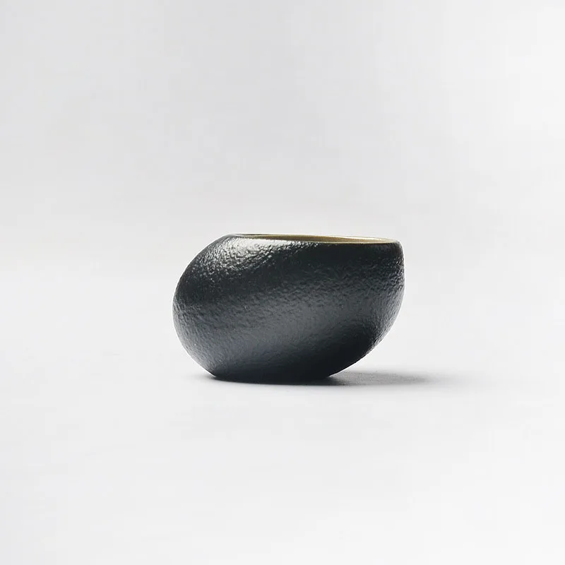 Handmade Japanese Black Zen Pottery Glaze Stone Teacup Coarse Ceramic Pottery Tea Bowl Kung Fu Tea Set Puer Oolong Tea Cup 50ml Handmade Japanese Black Zen Pottery Glaze Stone Teacup Coarse Ceramic Pottery Tea Bowl Kung Fu Tea Set Puer Oolong Tea Cup 50ml