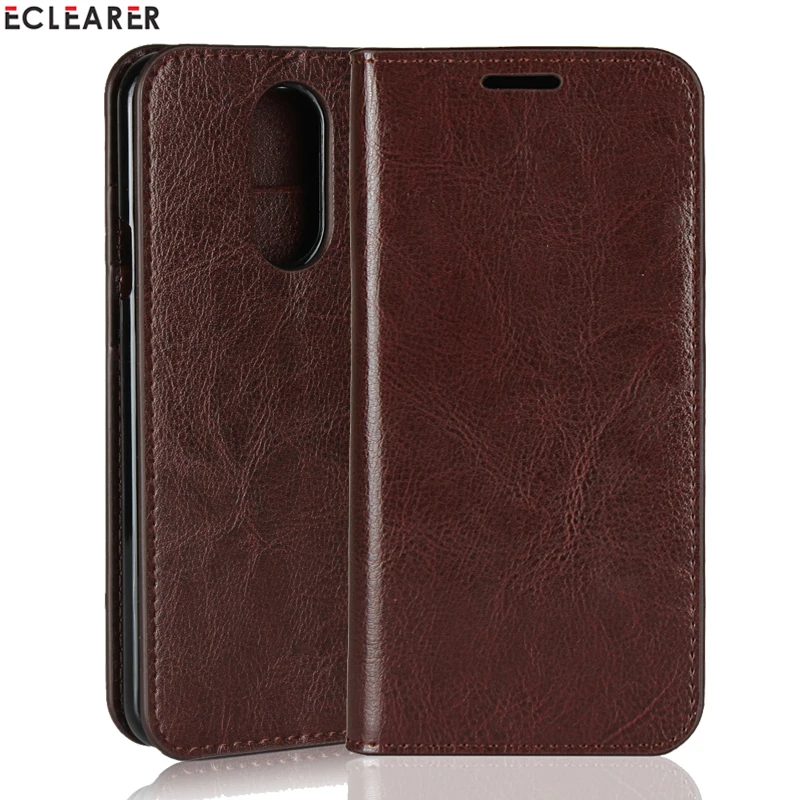 

ECLEARER Wallet Case For LG Q7 Genuine Leather Case For LG Q7 Plus/ Alpha Cover Vintage Card Holder Flip Case For LG Style l-03k