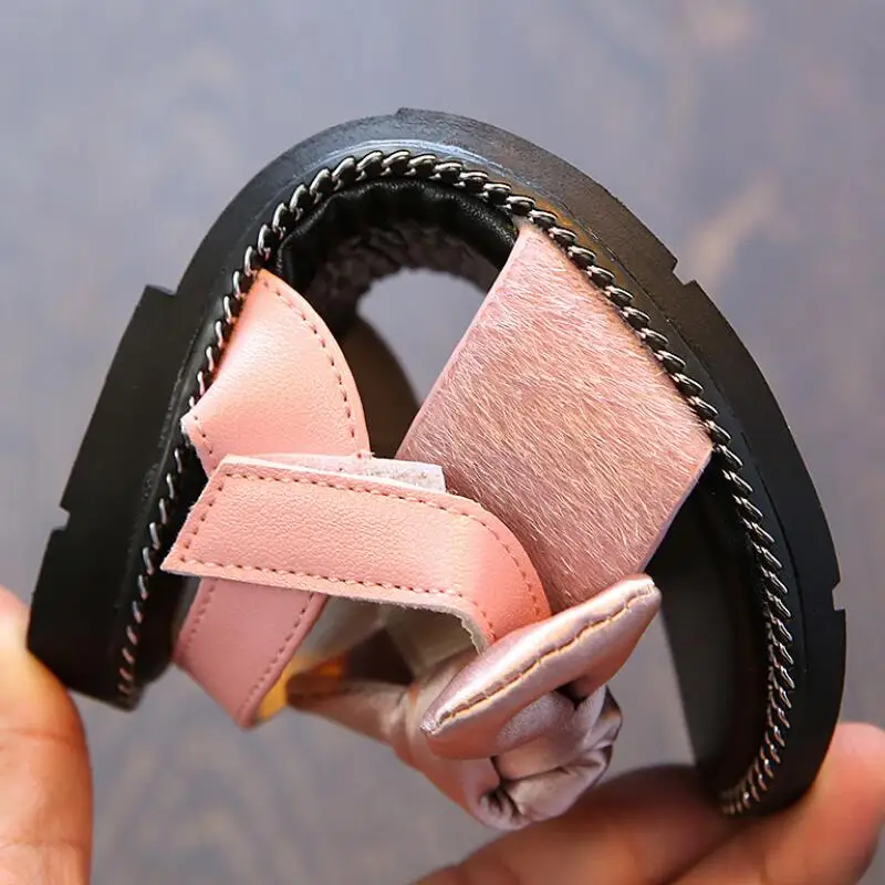 2018 летние новые сандалии для девочек с бантом детская обувь принцессы на плоской
