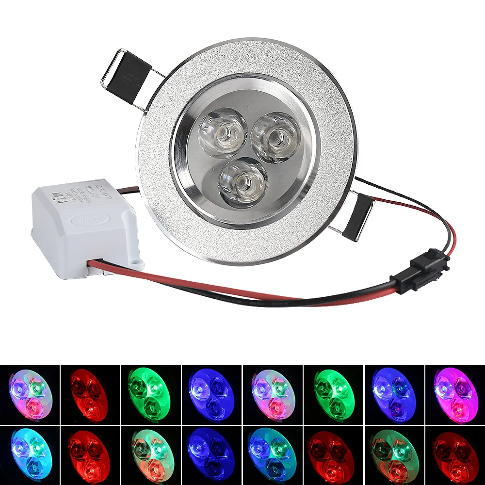 

RGB Downlight 5W LED Ceiling Down Lights Recessed LED RGB Downlight Red Blue Green AC85-265V Freeshipping