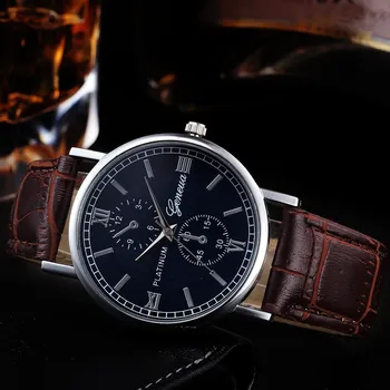 

Retro Design Leather Band Analog Alloy Quartz Wrist Watch Men's watch Wrist Party decoration Business Watch gif for male man boy