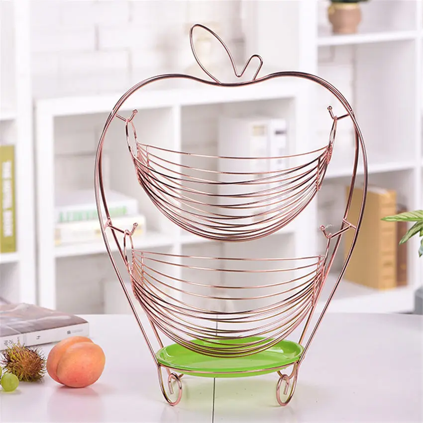 Креативная Фруктовая корзина в форме яблока для гостиной креативные закуски Двухслойное домашнее хранилище корзина украшения корзина для хранения