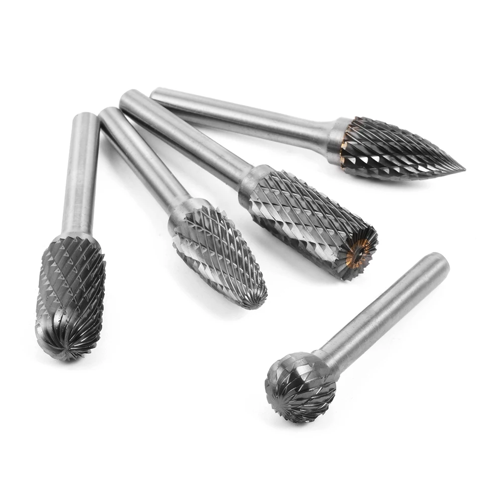 5pc//Set Tungsten Carbide Rotary Files Burrs Shank Diameter 6mm Metalworking File