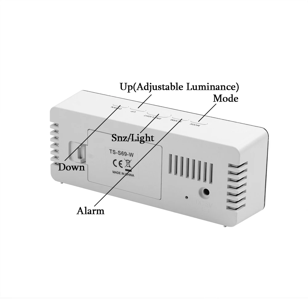 Зеркальные часы с Повтор функциональный термометр USB и настольная работающая от батареи Настольный Будильник цифровой светодиодный дисплей настольные часы