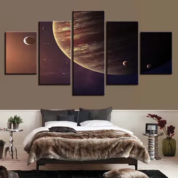 

Embelish 5 Pieces Universe Planets HD Wall Art Pictures For Living Room Home Decor Modular Posters HD Print Canvas Paintings