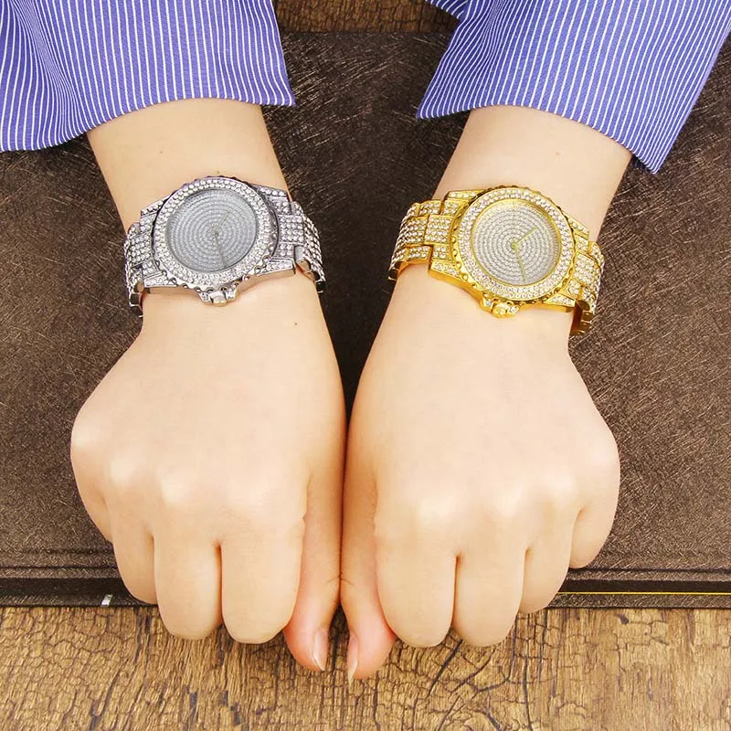 

ICED OUT Watch Quartz Gold HIP HOP Wrist Watches With Micro pave CZ Stainless Steel Wristband Clock Hours drop shipping