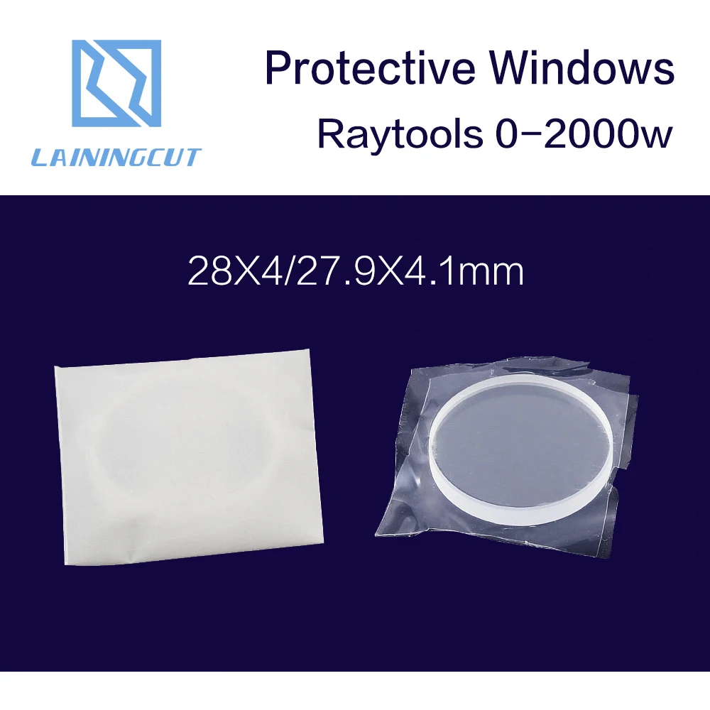 

LAININGCUT Raytools Fiber Laser Protective Lens/Glass 28*4/27.9*4.1mm For 0-2000W Raytools Bodor Fiber Laser Cutting Machine
