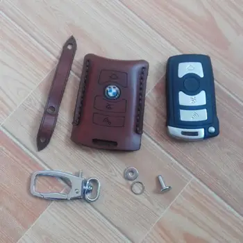 

Genuine Leather 4 BUTTON Remote Key Case Key Cover Protector for BMW 7 SERIES E65 E66 E67 E68 REMOTE KEY
