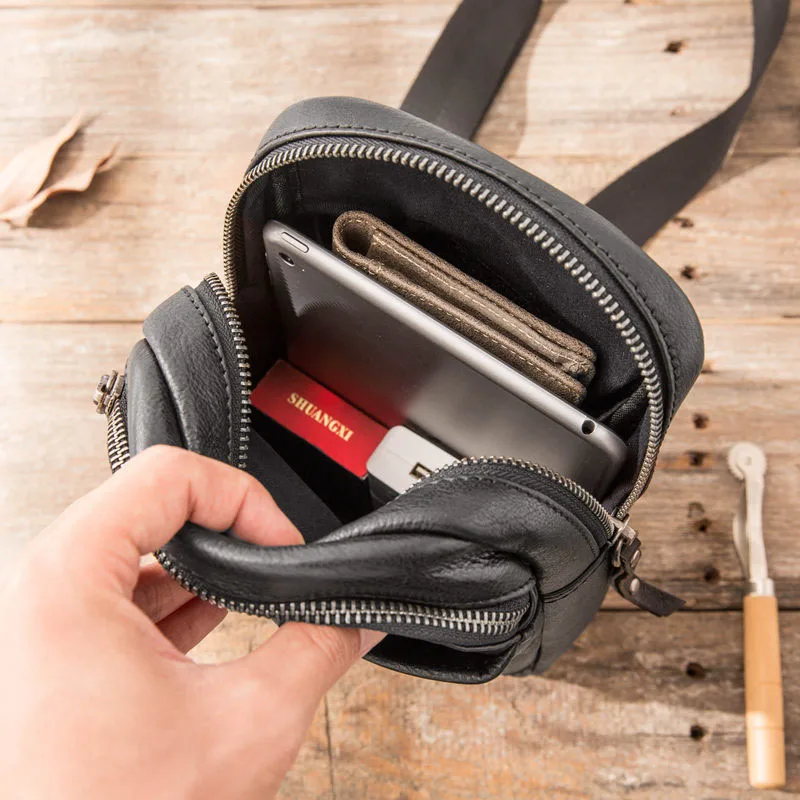 AETOO Fashion Genuine Leather Crossbody Bags men casual messenger bag Small Brand Designer Male Shoulder Bag Chest Pack