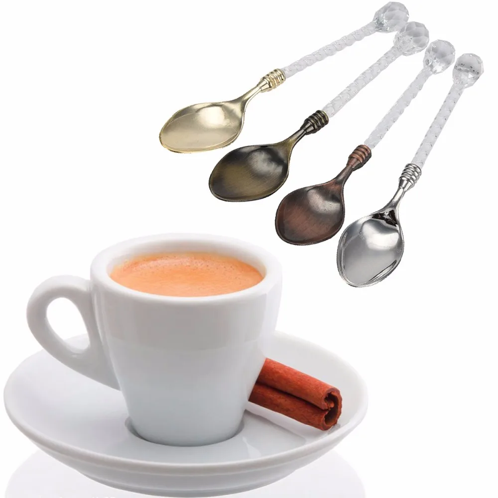 Saingace caffe ложка с хрустальной ручкой маленькая кофейная сахарный чай десерт