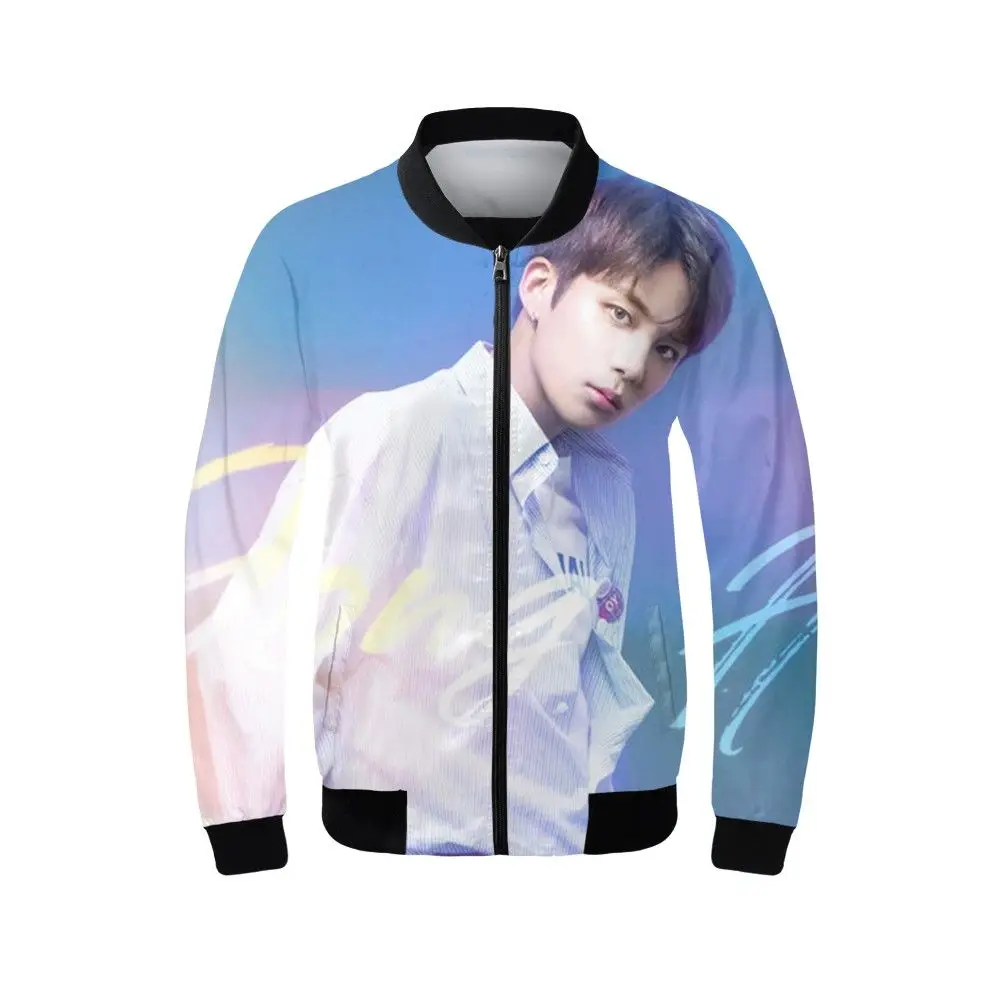 Women's Bomber Jacket Fashion ATEEZ Kpop Group 3D Printing Zipper Coats Females Autumn Full Sleeves Ribbed Cuffs Outwear Girls