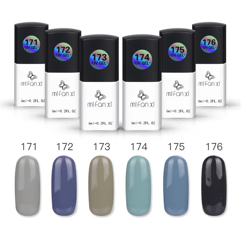 

MiFanXi 6ML Color Series UV LED Lamp Nail Gel Polish DIY Nail Art Decoration Varnish Soak Off Gel Lacquer