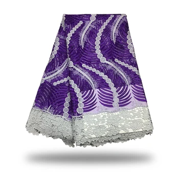 

2020 Multi color French mesh lace fabric.high quality african guipure lace fabric for wedding dress FC265-TFF 5y