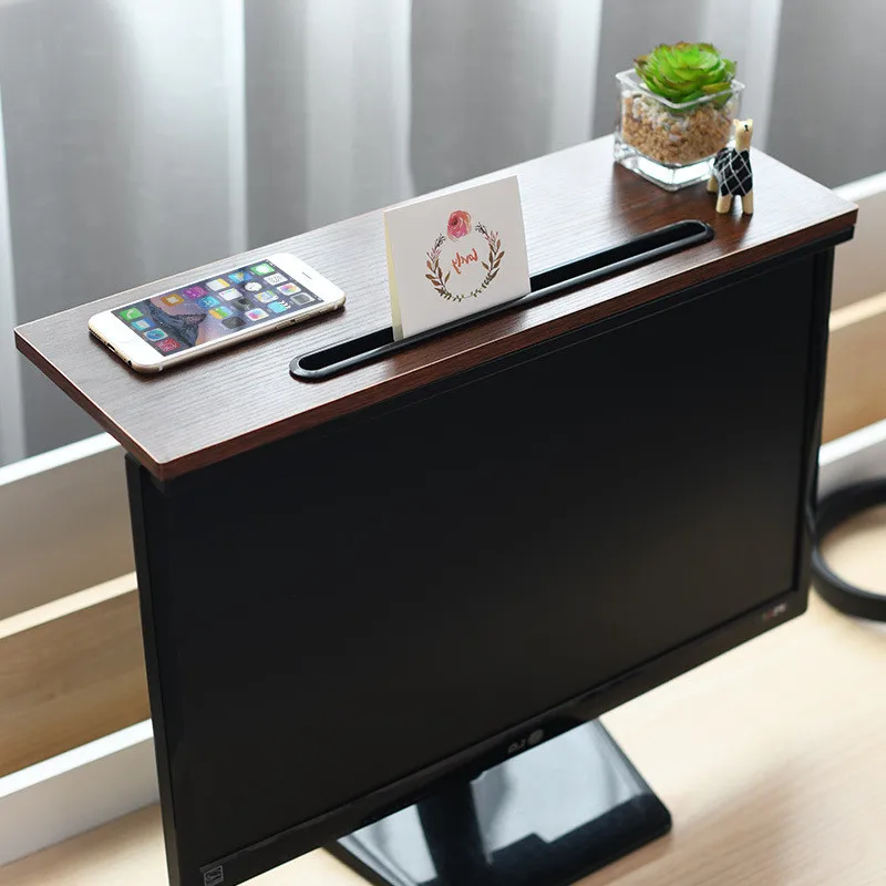 مكتب مكتب كمبيوتر Monitor Top تخزين الرف يتصاعد تلفزيون بحامل مكتب منزلي بسيط التقسيم المنظم صندوق حامل حامل ديكور المنزل