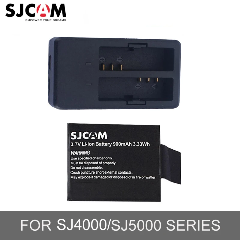 

100% Original Sjcam Battery + Charger for Sjcam Sj5000 Sj5000 Wifi Sj5000x Plus Sj4000 Series M10 Series Sports Action Camera