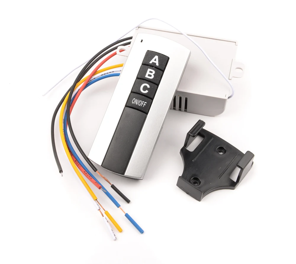  Allsome 220V 3 Channel Wireless Remote Control Switch Digital Remote Control Switch for Lamp & Ligh - 32707127785