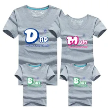 1piece Fashion Family Matching Outfits Tshirt 16 Color Clothes For matching family clothes mother father Baby