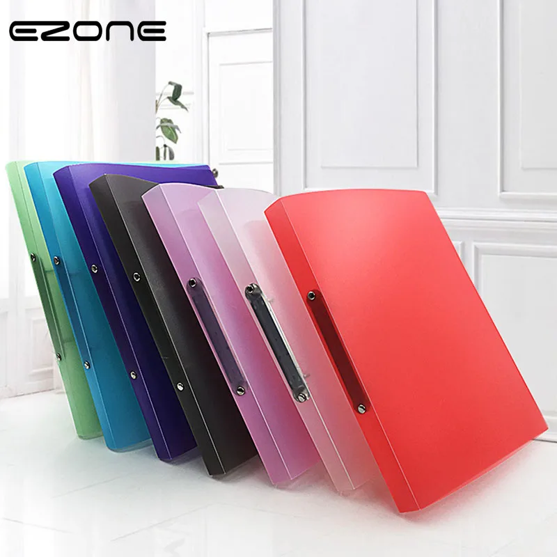 

EZONE 1PC A4 PP Clip File Folder Transparent Candy Color Loose-leaf Binder Office Metting File Pocket School Office Supply