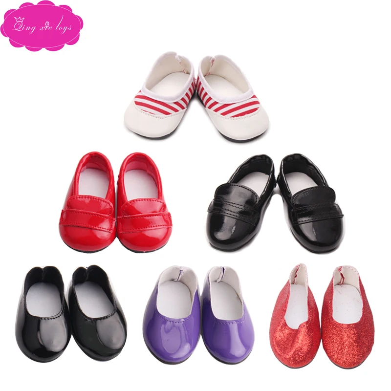 18 inch Girls doll shoes Comfortable loafers PU shoes American newborn