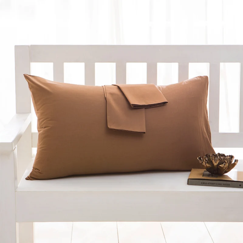 100/% Cotton Solid Pillow Cases 1PC//2Pcs Covers Pillowcases Standard Size Hot