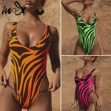 В-X печати Цельный купальник женский сексуальный бандажный купальник высокий вырез купальник пуш-ап купальники для женщин Пляжная одежда Новинка