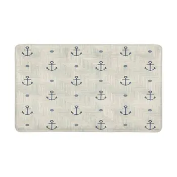 

Retro Polka Dot with Anchors Indoor Entrance Rug Floor Mats Shoe Scraper Doormat