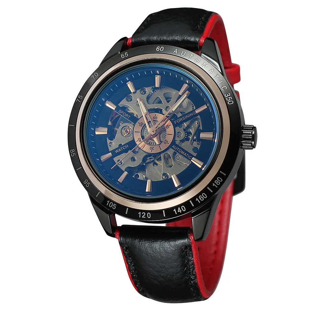 

2017 New Watch Men Skeleton Watch Automatic Vintage Unique Dials Colorful Leather Band Mechanical Watches Male Luxury Brand Gift