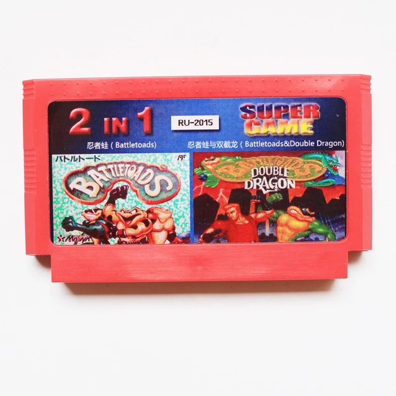 

Rare 8 Bit Game Card 2 In 1, battletoads + battletoads & double dragon, Promotion Russian Language!