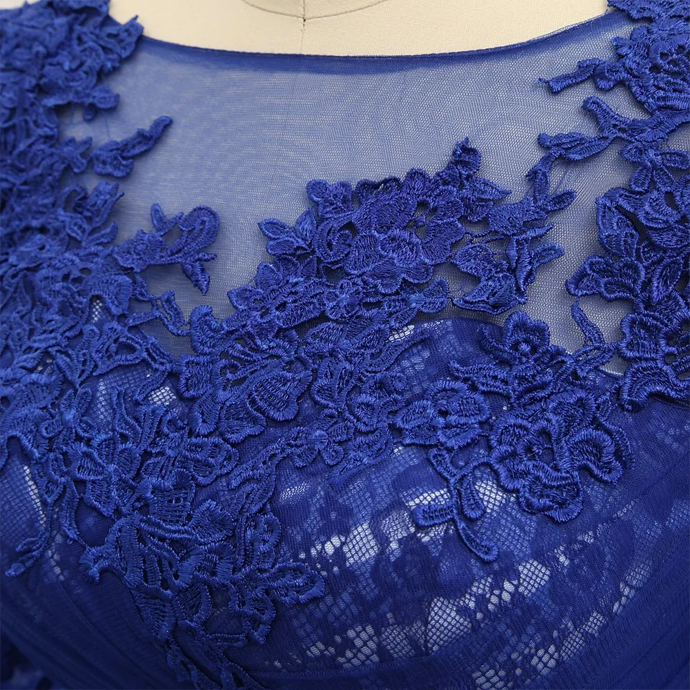HVVLF Королевского синего цвета Вечерние платья Русалка с длинными рукавами кружевное фатиновое платье с аппликацией длинное вечернее платье на выпускной, платье на выпускной вечер