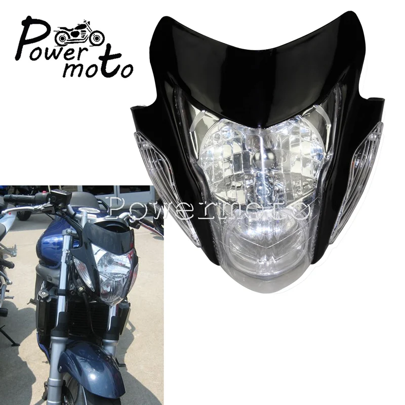 eeuw genoeg Kind Nake Bike Headlight Motorcycle Front Lamp Head Light Motorfiets Nieuwe Led Koplamp  Hoofd Lamp For Harley Suzuki Yamaha Kawasaki - AliExpress